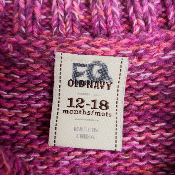 Old Navy Purple-Pink Marled Knit Cardigan 12-18 Months - Picture 11 of 13